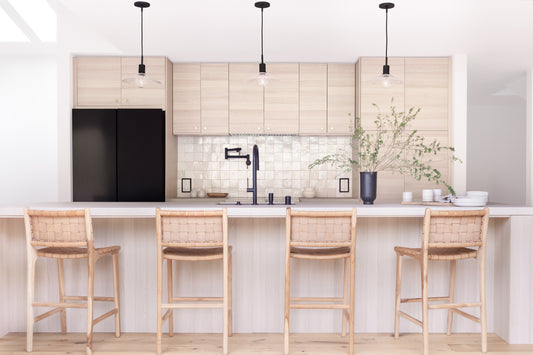 Family kitchen with light wood cabinetry and zellige tile  backsplash — new year home reset — A Design Lifestyle